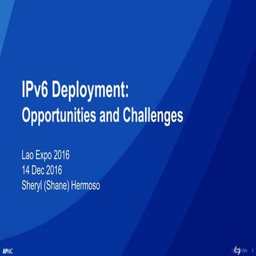 IPv6 Deployment, Lao ICT Expo 2016