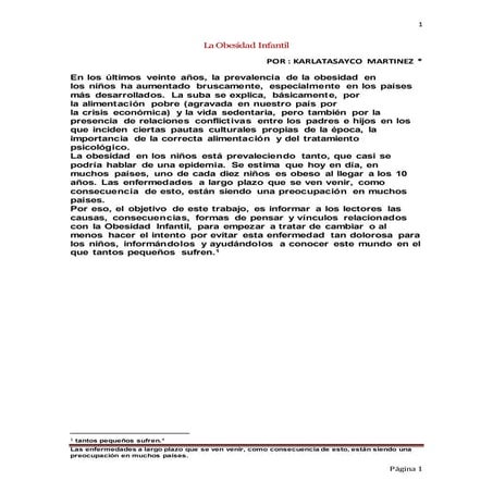 La obesidad infantil en las personans de  mundo  y tratamientos