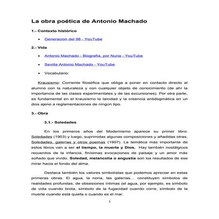 La obra de Antonio Machado