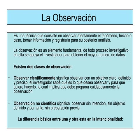 La observación científica