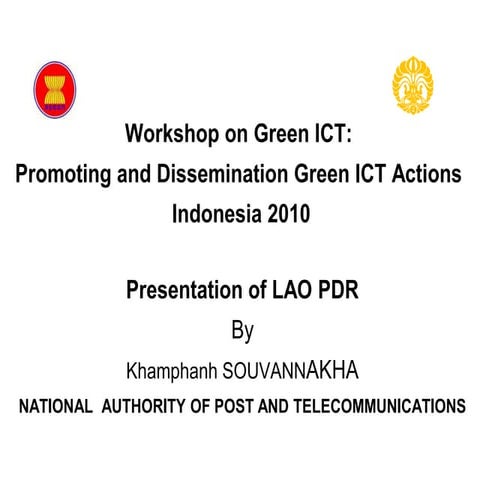 Lao presentation on Green ICT