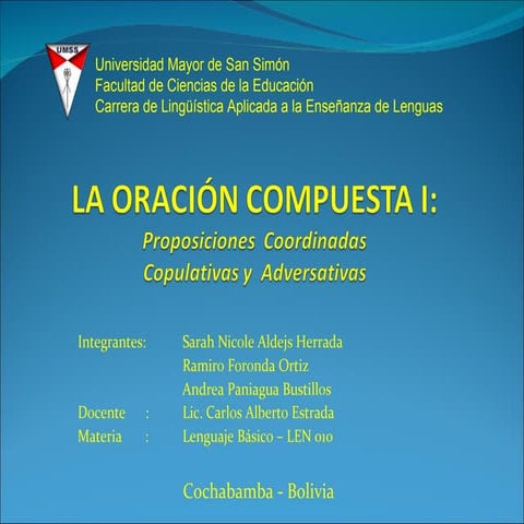 La oración compuesta I | PPT