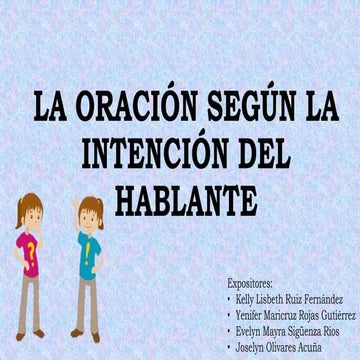 La oracion según la intencion del hablante