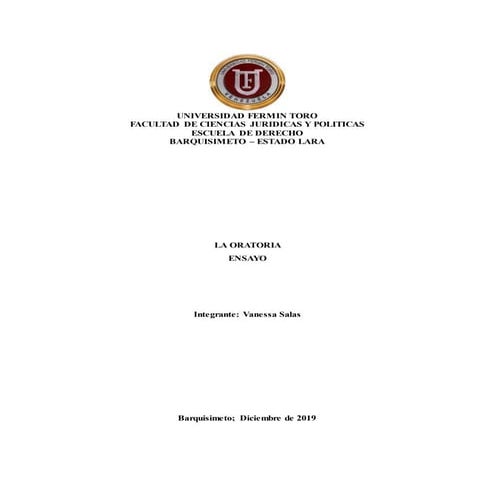 La oratoria ensayo Vanessa Salas