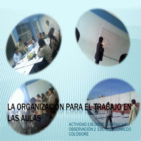 La organización para el trabajo en las aulas