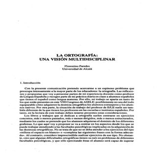 La ortográfia una visión multidisci...