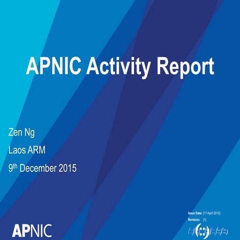 APNIC Regional Meeting, Laos, APNIC Activity Report