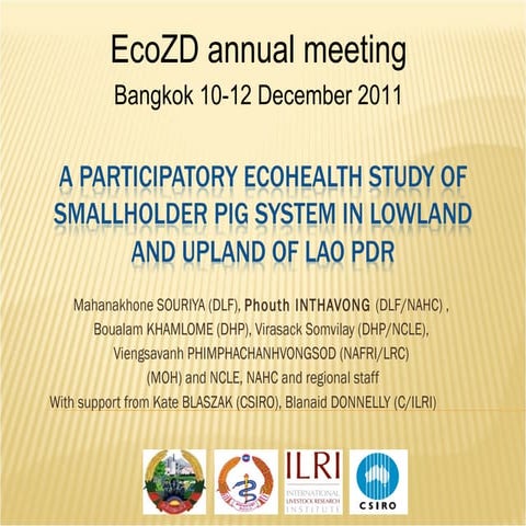 A participatory ecohealth study of smallholder pig system in lowland and upla...