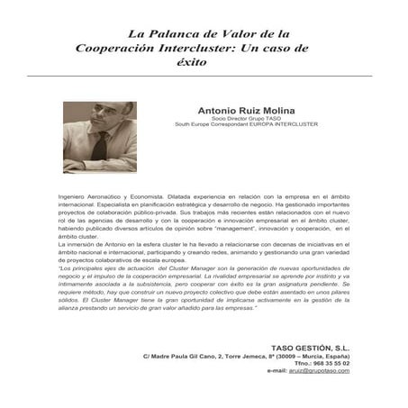 La palanca de valor de la cooperación intercluster