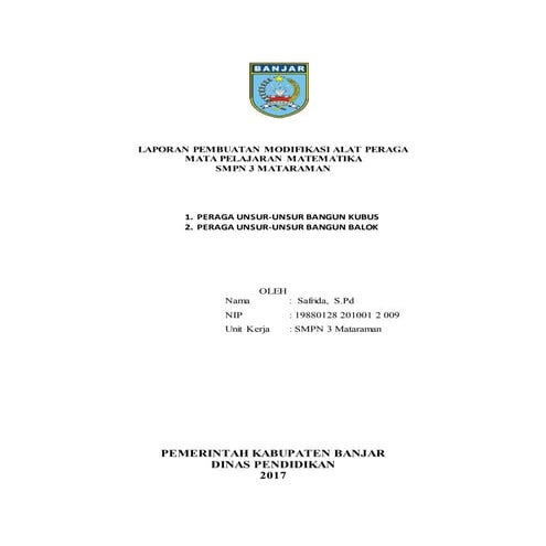 laporan alat peraga sederhana