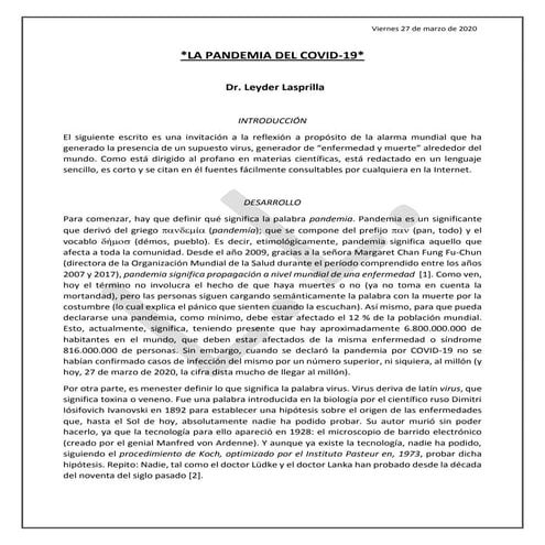 La pandemia del covid