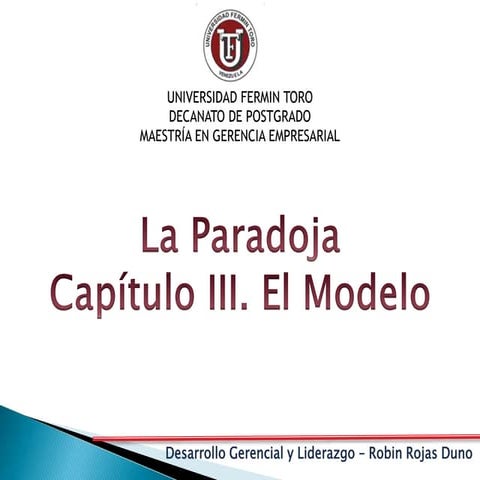 La Paradoja Capitulo III El Modelo | PPTX