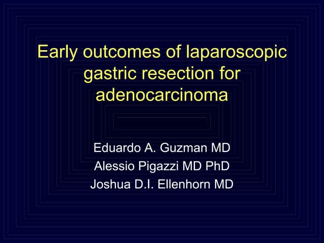 Laparoscopic gastrectomies for cancer