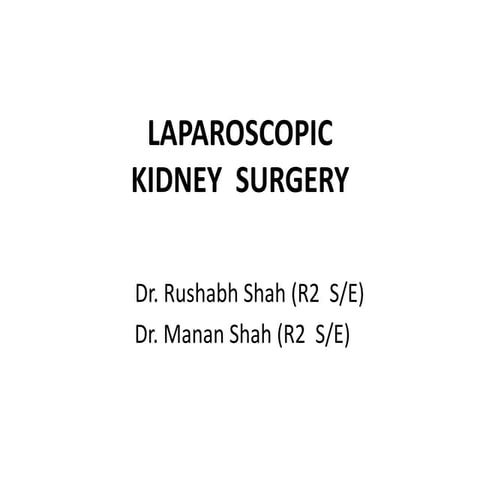Laparoscopic kidney surg