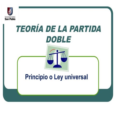 LA PARTIDA DOBLE,TEORIA DE LA PARTIDA DPOBLE,PRINCIPIOS O LEY UNIVERSAL ...