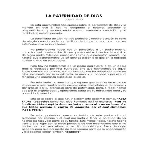 La paternidad de dios