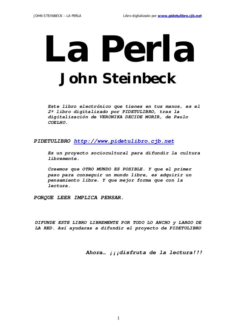 الوادي عن طريق الفم دمج او تجسيد Argumento Corto De La Obra La Perla De John Steinbeck Emmalexander Com