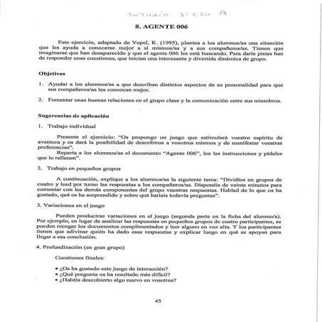 La personalidad agente 006