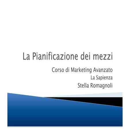 La pianificazione dei mezzi pubblicitari