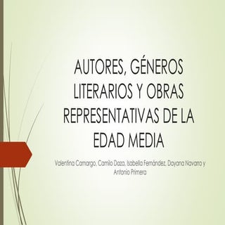 Autores, Gèneros y Obras Representa...