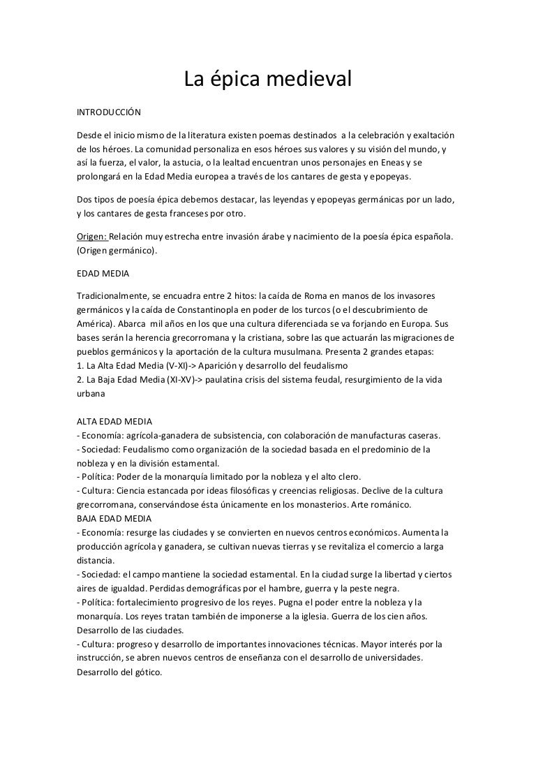 La Epica Medieval