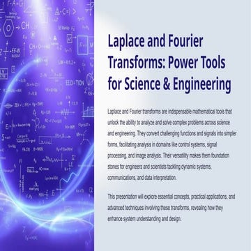 Laplace and Fourier Transforms: Essential Tools for Engineering and ...