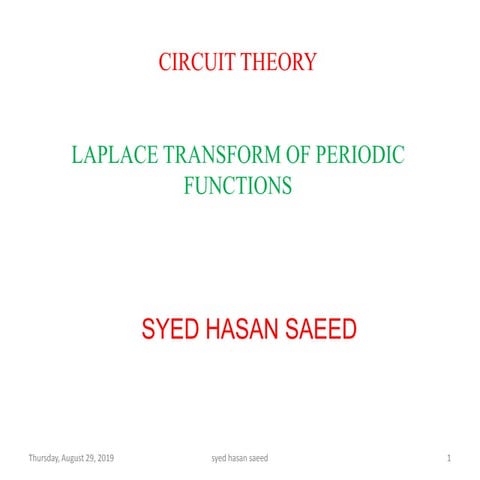 Laplace transform of periodic functions