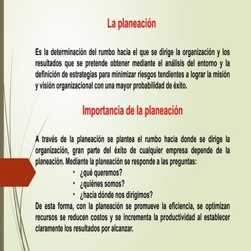Elementos esenciales de la planeación y la administración por objetivos ...