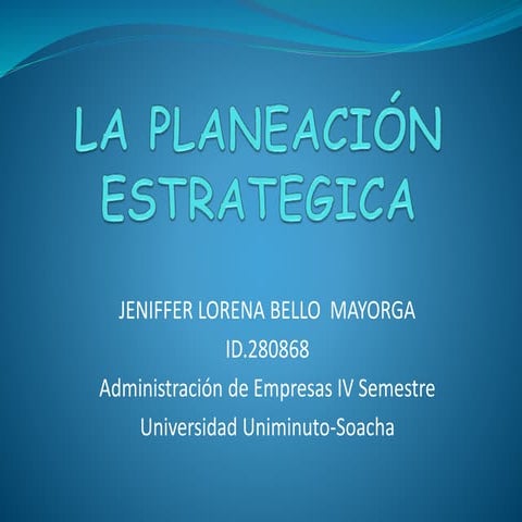 Fundamentos de la Planeación | PPTX