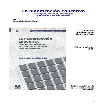 La Planificación Educativa