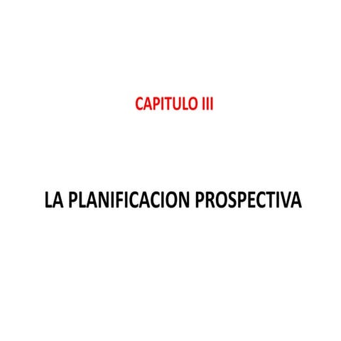 La planificacion prospectiva
