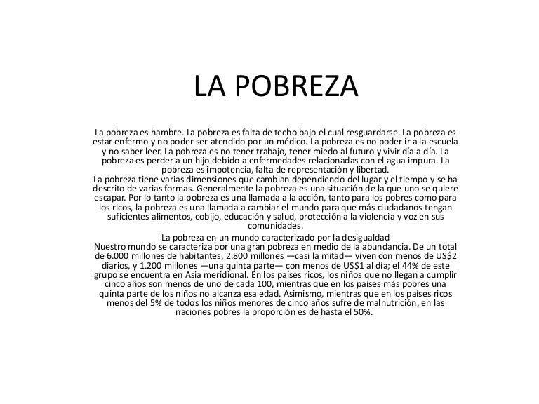 La pobreza