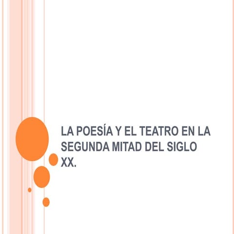 La poesía y el teatro en la segunda mitad del siglo XX