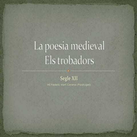 La poesia dels trobadors