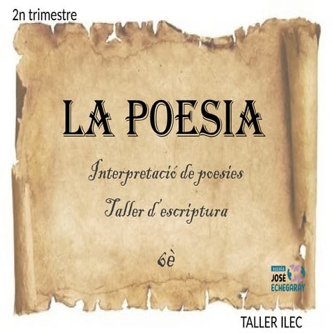 ILEC. Taller de lectura. 6è primària. LA POESIA. Interpretar i inferir ...