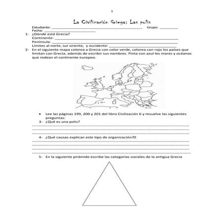 Guía de trabajo: La polis griegas