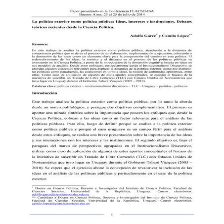 La política exterior como política pública