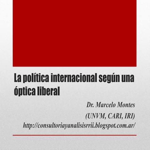 La política internacional según una óptica liberal