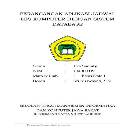 Laporan aplikasi perancangan database sederhana