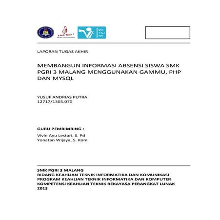 Laporan Tugas Akhir - Absensi SMS Gateway