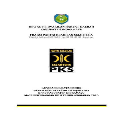 Laporan reses mp2 fpks 2016