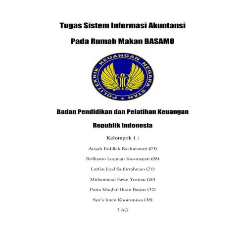Laporan   sistem informasi akuntansi pada rumah makan basamo