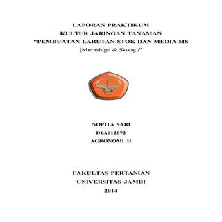 pembuatan larutan stok & media MS