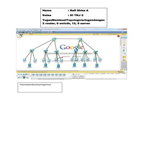 Laporan 2 router 6 swicth,12 pc, 6 server rafi dirka