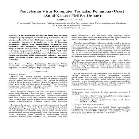 Laporan akhir penyebaran virus komputer - rahmatdi