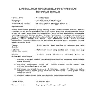 Laporan aktiviti merentas desa peri...