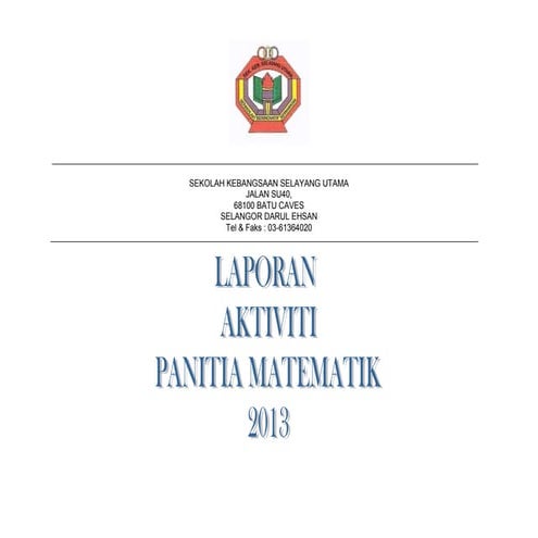 Laporan aktiviti panitia 2013