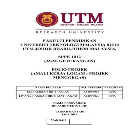 Laporan bengkel kerja gegas-asas ketukangan