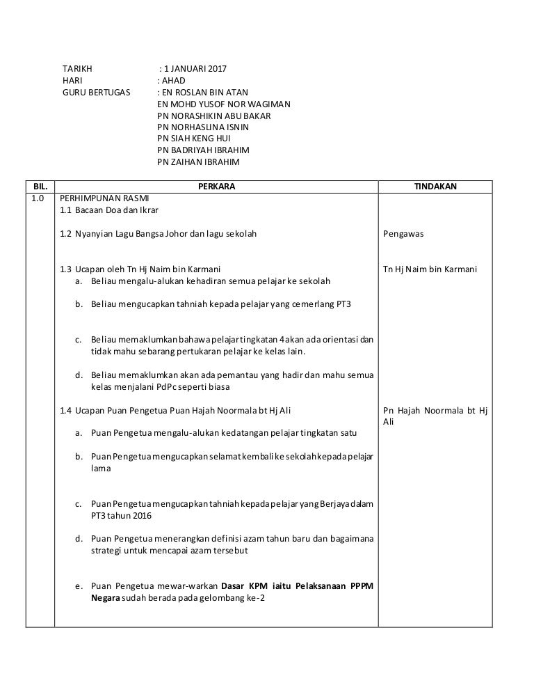 Laporan bertugas mingguan 1 1-2017