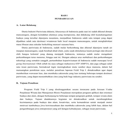 Laporan field trip I irma Jogjakarta - Semarang